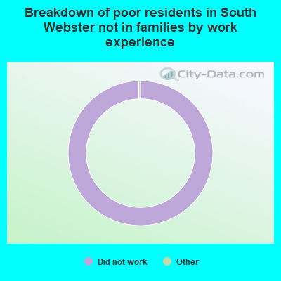 Breakdown of poor residents in South Webster not in families by work experience