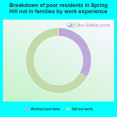 Breakdown of poor residents in Spring Hill not in families by work experience