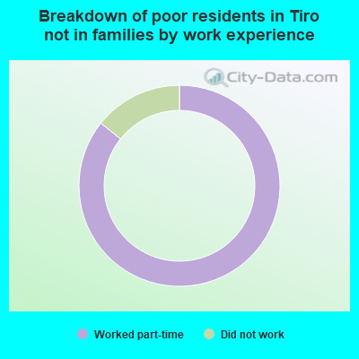 Breakdown of poor residents in Tiro not in families by work experience