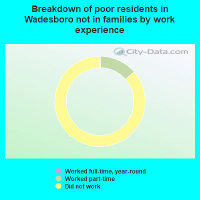 Breakdown of poor residents in Wadesboro not in families by work experience