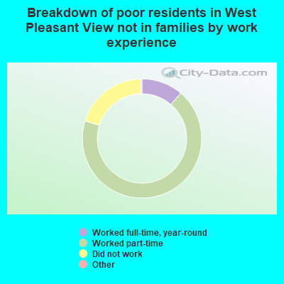 Breakdown of poor residents in West Pleasant View not in families by work experience
