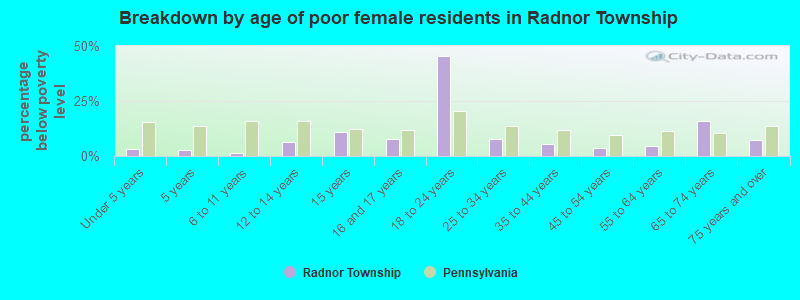 radnor township income by ward