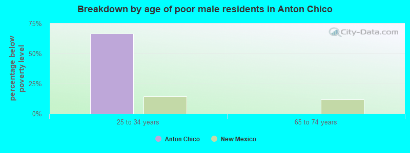 Breakdown by age of poor male residents in Anton Chico
