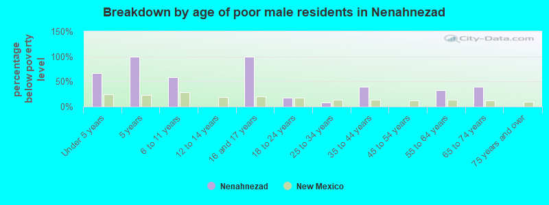 Breakdown by age of poor male residents in Nenahnezad