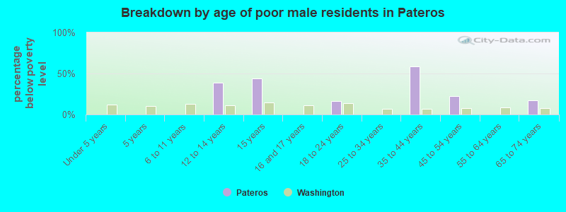 Breakdown by age of poor male residents in Pateros