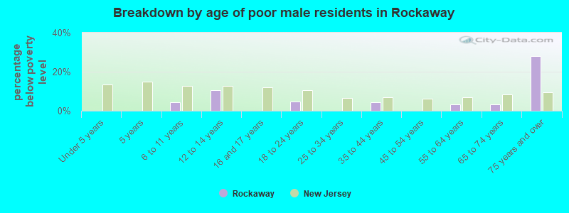 Breakdown by age of poor male residents in Rockaway