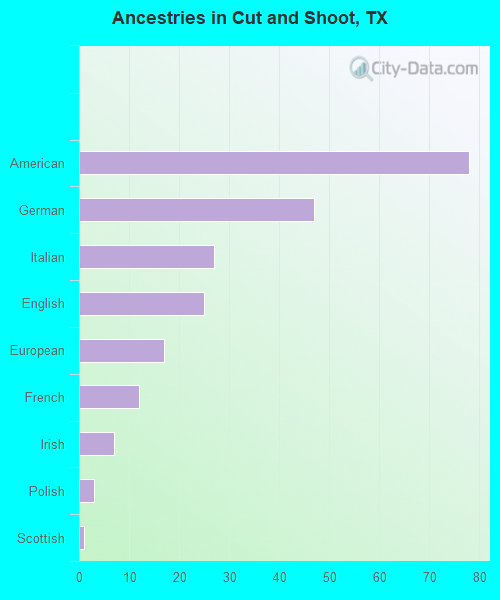 Ancestries in Cut and Shoot, TX