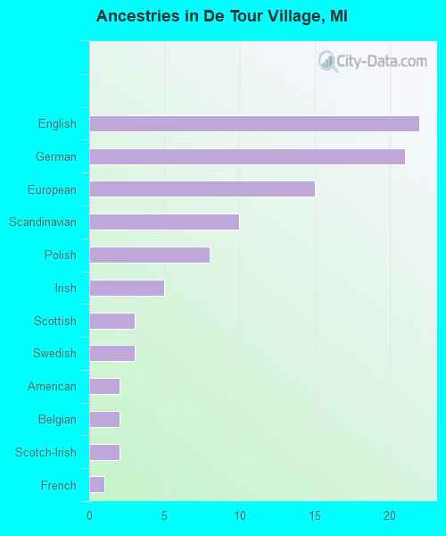 Ancestries in De Tour Village, MI