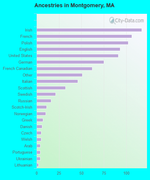 Ancestries in Montgomery, MA