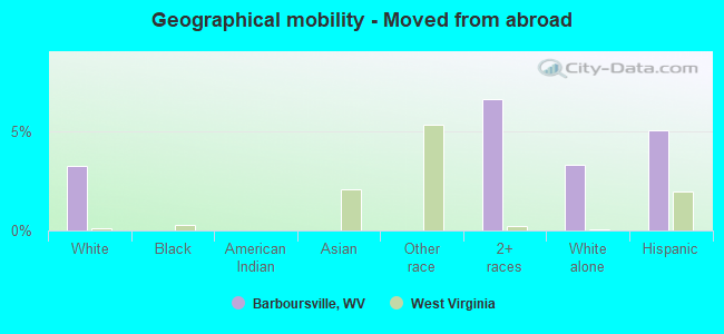 Geographical mobility -  Moved from abroad