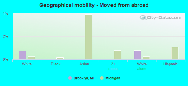 Geographical mobility -  Moved from abroad