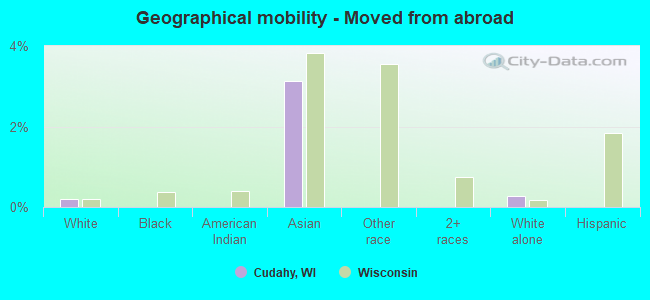 Geographical mobility -  Moved from abroad