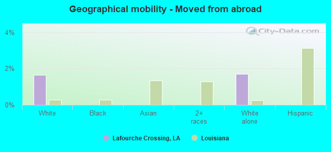 Geographical mobility -  Moved from abroad