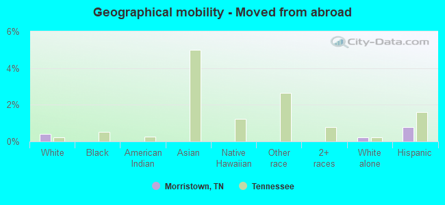 Geographical mobility -  Moved from abroad