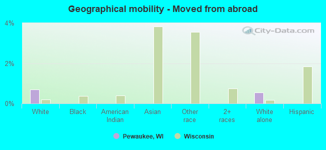 Geographical mobility -  Moved from abroad