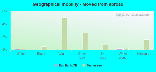 Geographical mobility -  Moved from abroad