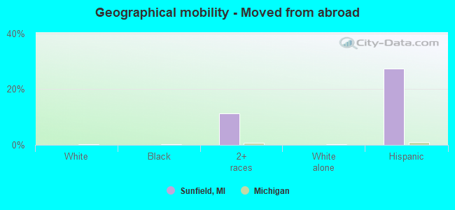 Geographical mobility -  Moved from abroad