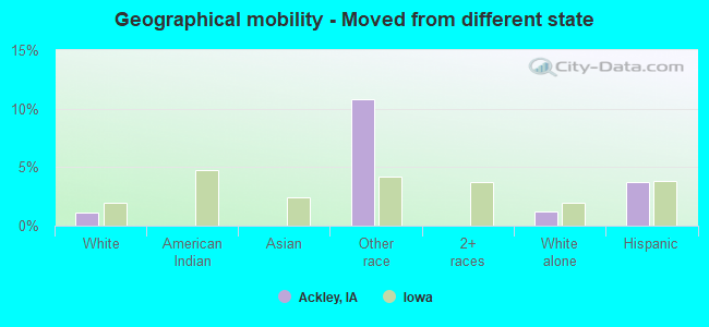 Geographical mobility -  Moved from different state