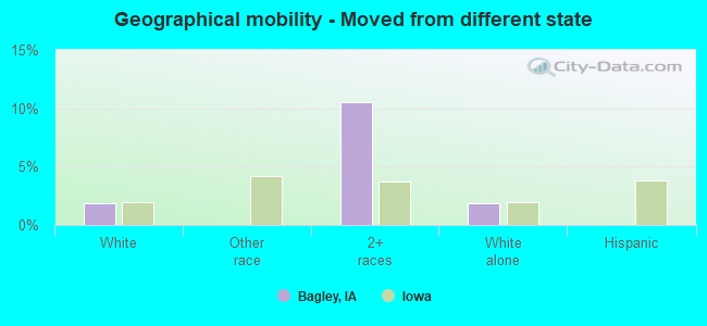 Geographical mobility -  Moved from different state