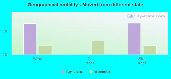 Geographical mobility -  Moved from different state