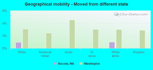 Geographical mobility -  Moved from different state