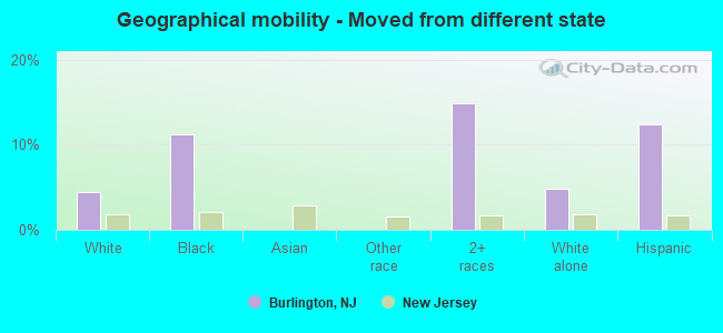 Geographical mobility -  Moved from different state