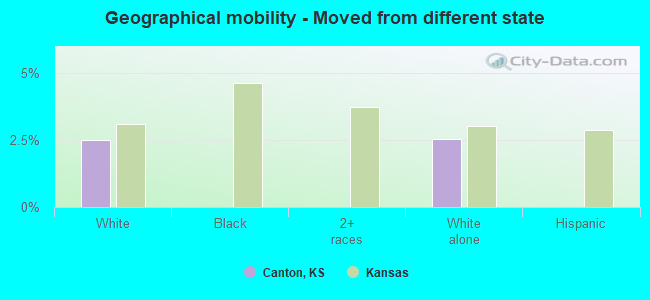 Geographical mobility -  Moved from different state