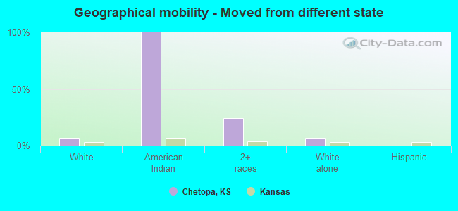 Geographical mobility -  Moved from different state