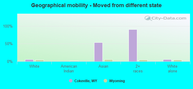 Geographical mobility -  Moved from different state