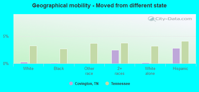 Geographical mobility -  Moved from different state