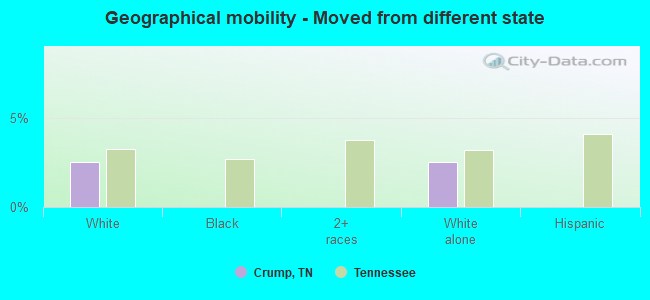 Geographical mobility -  Moved from different state