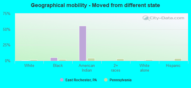 Geographical mobility -  Moved from different state