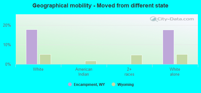 Geographical mobility -  Moved from different state