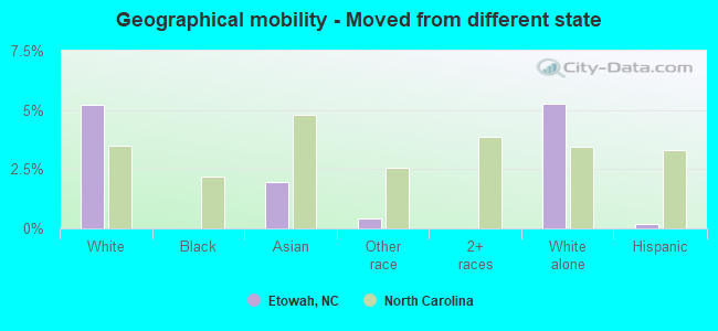 Geographical mobility -  Moved from different state