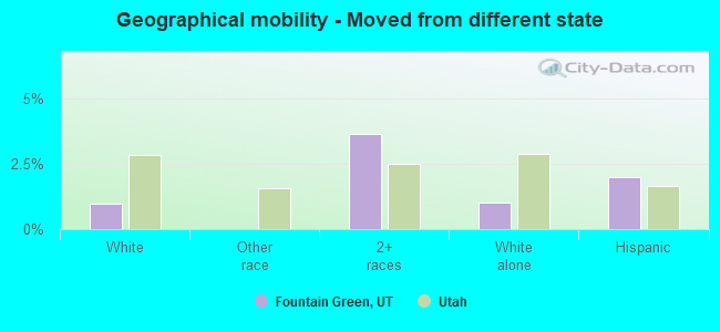 Geographical mobility -  Moved from different state