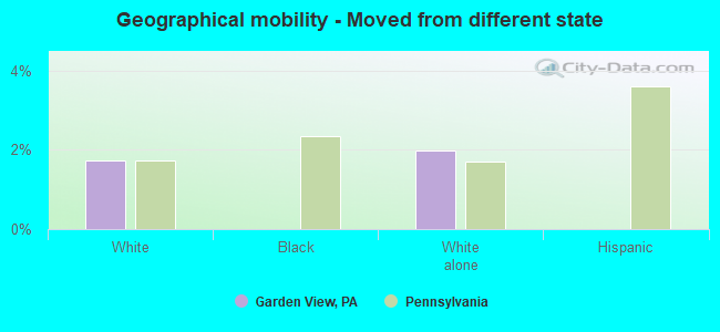 Geographical mobility -  Moved from different state