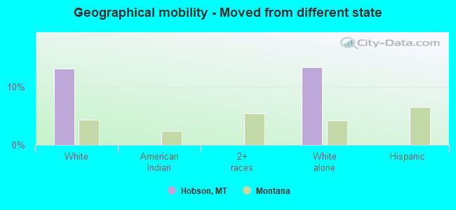 Geographical mobility -  Moved from different state