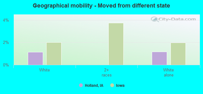 Geographical mobility -  Moved from different state