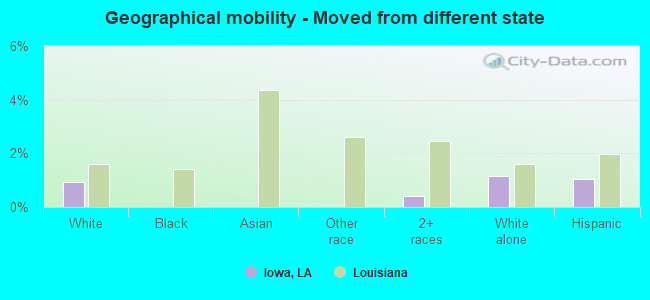 Geographical mobility -  Moved from different state