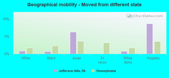 Geographical mobility -  Moved from different state