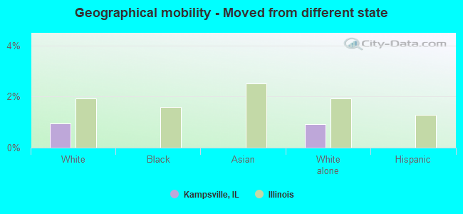 Geographical mobility -  Moved from different state