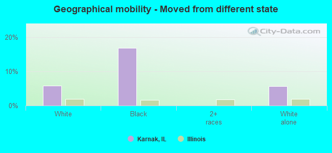 Geographical mobility -  Moved from different state