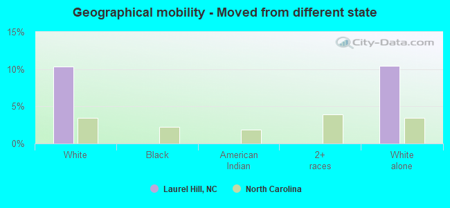 Geographical mobility -  Moved from different state