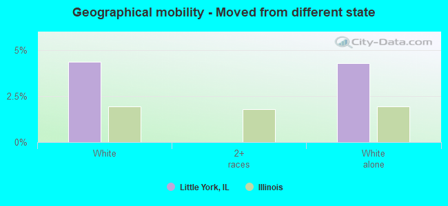 Geographical mobility -  Moved from different state