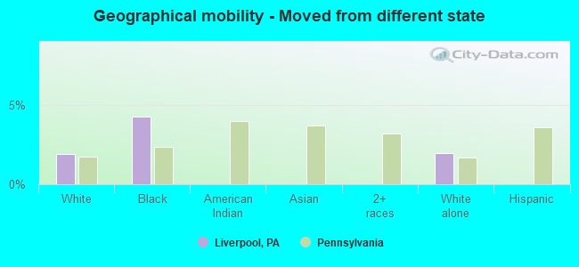 Geographical mobility -  Moved from different state