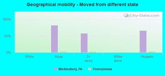 Geographical mobility -  Moved from different state