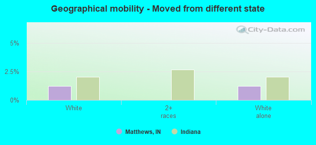 Geographical mobility -  Moved from different state