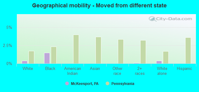 Geographical mobility -  Moved from different state