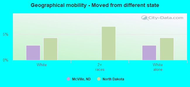 Geographical mobility -  Moved from different state