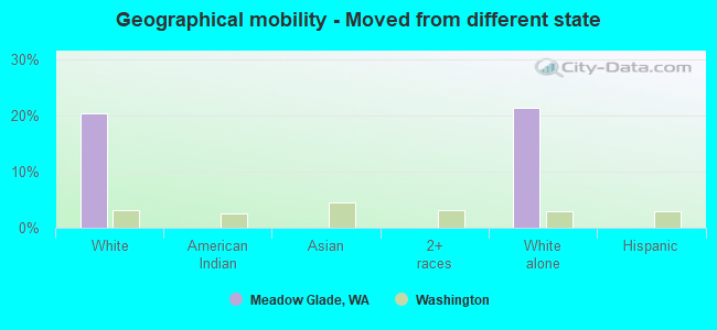 Geographical mobility -  Moved from different state